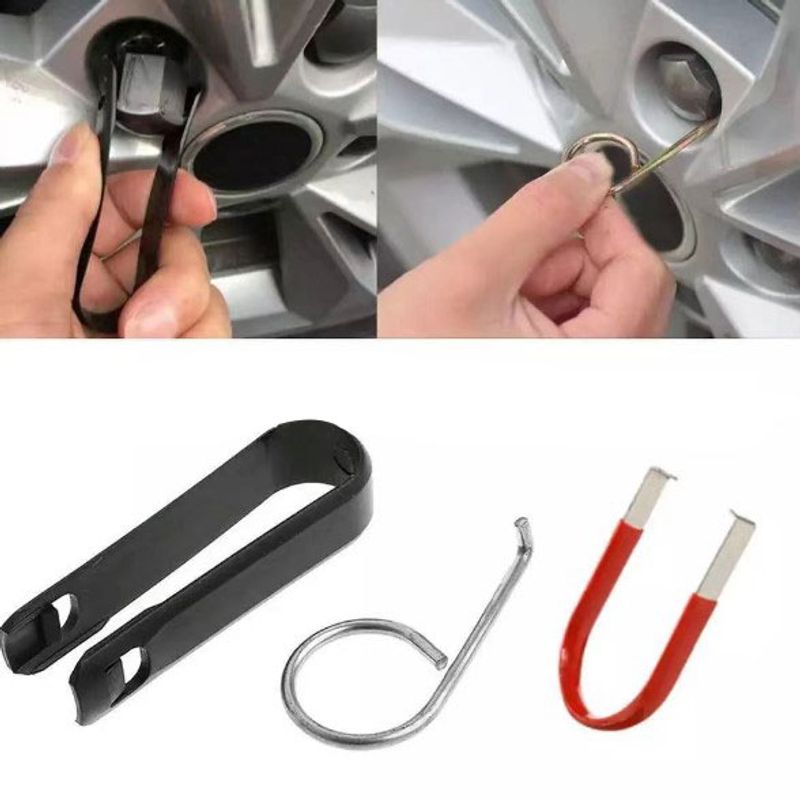 3Pcs Wheel Lug Nut Cover Caps Removal Tool Fast Dismantle Car Tire Cap Tool For VW Audi Wheel Bolt Nut Caps Covers Puller Tool