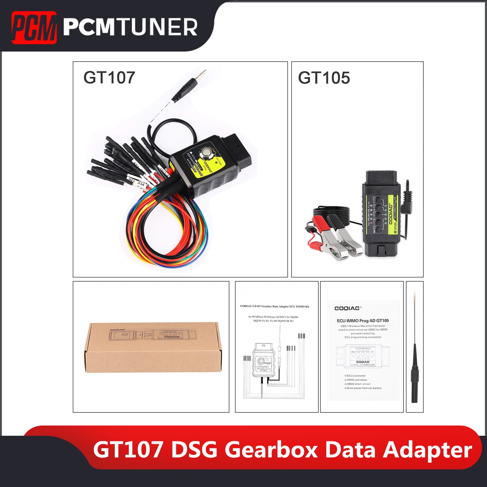 Godiag GT107 DSG Gearbox Data Adapter ECU IMMO Kit for DQ250, DQ200, VL381, VL300, DQ500, DL501 Work With PCMtuner