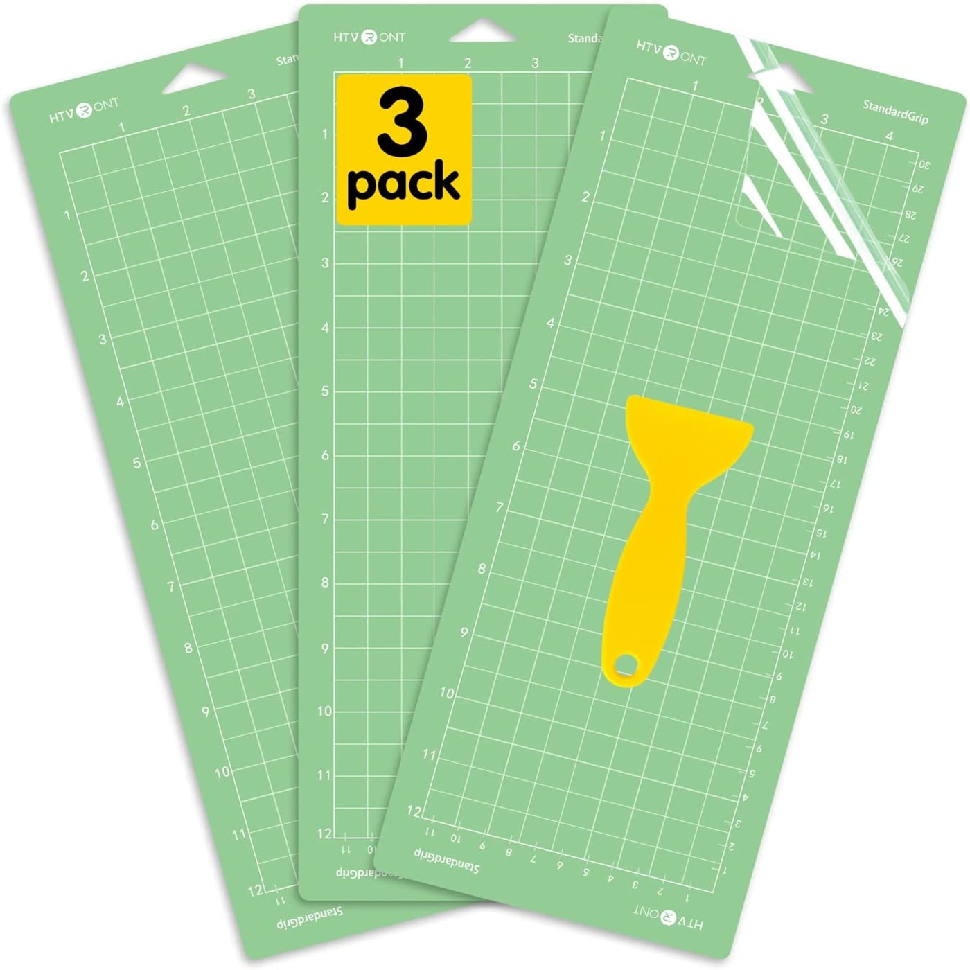 HTVRONT 3pcs 4.5x12inch/11.5x30cm PVC Cutting Mat Base Adhesive Plate Pad For Cricut Joy Quilting Mats For Cardstock HTV Crafts