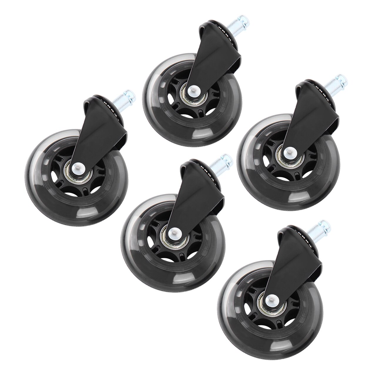 Yonntech 5Pcs 3 Inch Heavy Duty Office Chair Caster PU Swivel Wheels Replacement
