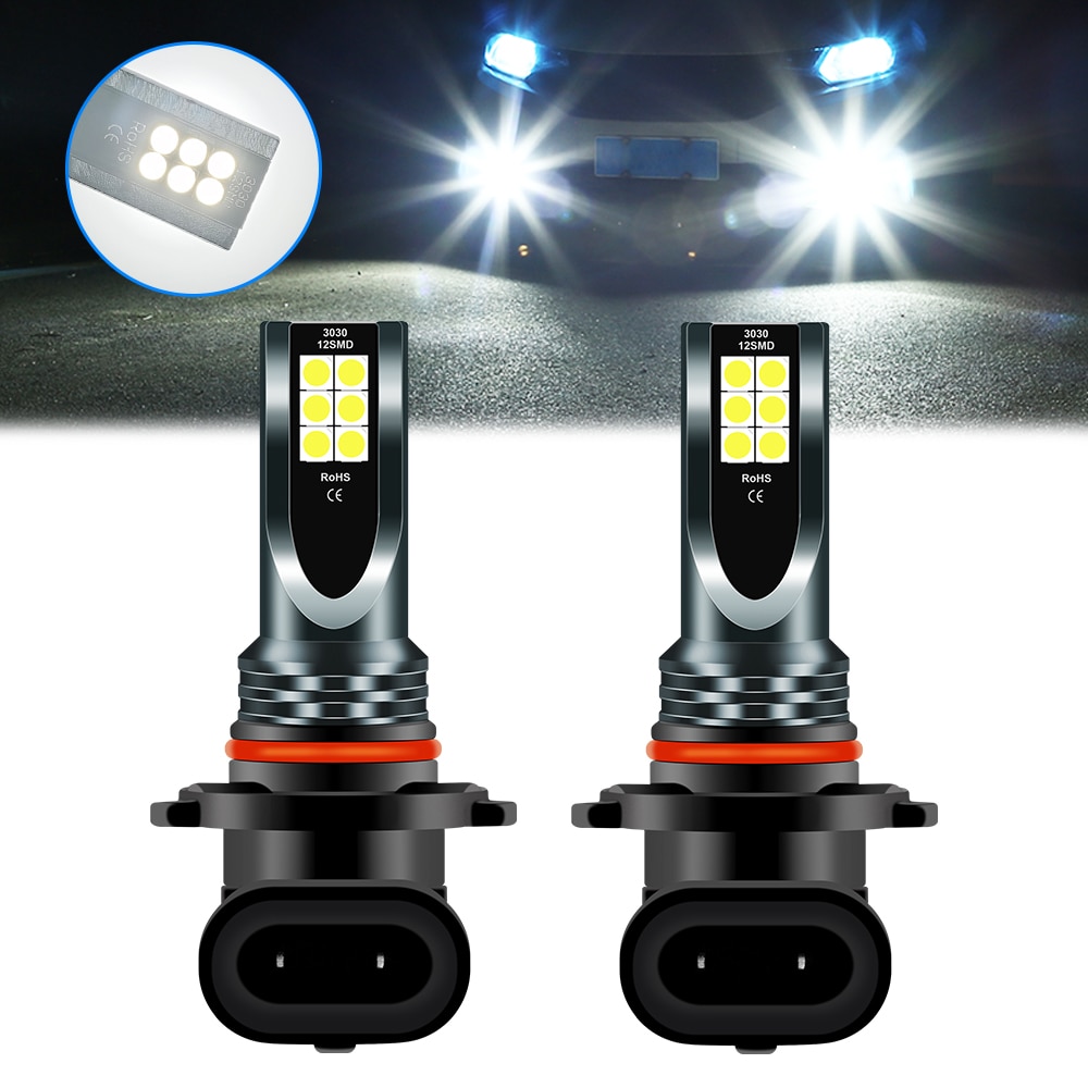 2Pcs 9005 HB3 9006 HB4 12SMD led fog lamp H4 H7 H11 H8 H9 Car Fog Light Super Bright White Yellow Auto Driving Led Lights 12V