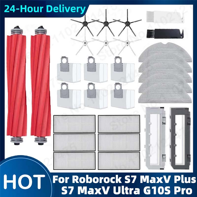 Hepa Filter Main Side Brush Replacement Accessories For Roborock S7 MaxV Ultra / Plus G10S Pro Robot Vacuum Cleaner Spare Parts