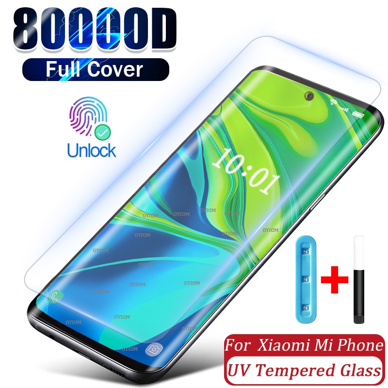 UV Tempered Glass For Xiaomi Mi12 Mi11 Mi10 Screen Protector Xiaomi12 Xiaomi11 Xiaomi10 Pro Ultra Note10 12X 12S Full Cover Case
