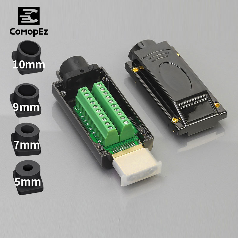 Solder-free HD Line Plug HDMI-compatible 2.0 Connector 4K 60HZ HD Line Repair DIY Male