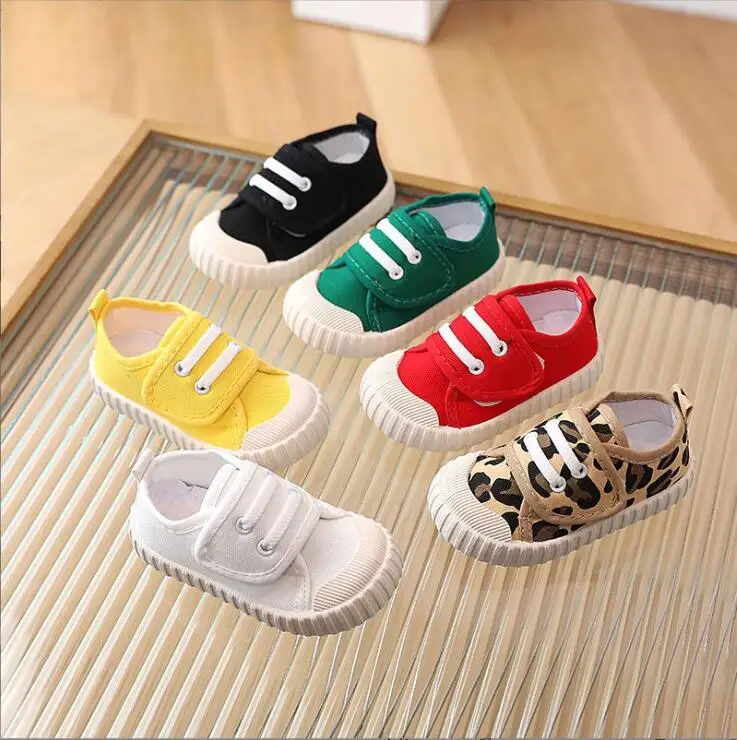 Children's Mango Canvas Shoes Boys Girls' Low Top Board Shoes Spring Autumn Baby Flat Bottom Soft Bottom Kindergarten 