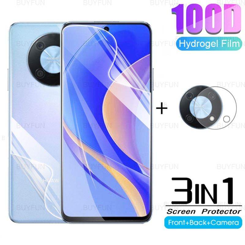 3in1 Hydrogel Film For Huawei Huawai nova Y90 6.7inch Camera Lens Protective Film For Huawei nova Y90 novaY90 Screen Protector