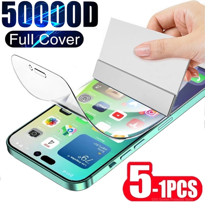 1-5Pcs Hydrogel Film for IPhone 12 13 Pro Max Mini Screen Protectors for IPhone 11 14 Pro XS Max X XR 6 6s 7 8 Plus SE Not Glass