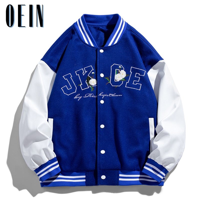 Autumn Men Uniform Baseball Jacket 2022 Men's Loose Embroidery Tide PU Jackets Brand Coats Casual College Wear Fashion Clot