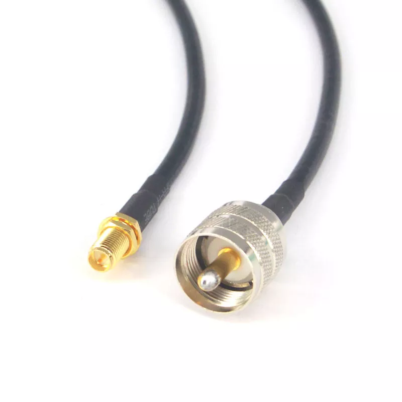 piece/lot UHF PL259 Male Plug to RP SMA Jack Male Pin Connector Coaxial Cable RF Extension Cord 1.6FT