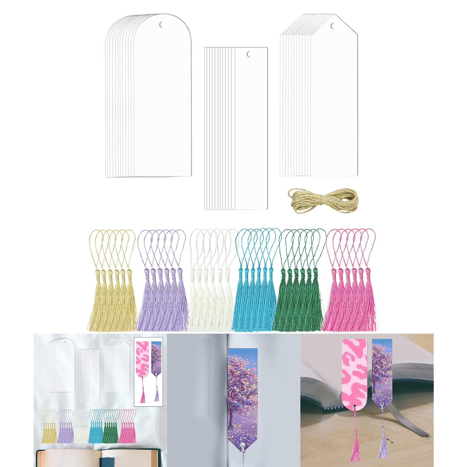 Pack of 8/15/36pcs Blank Acrylic Bookmark Set Ornaments Quality Material Waterproof Sturdy DIY Projects Durable Wide Occasions
