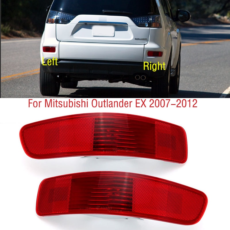 For Mitsubishi Outlander EX 2007 2008-2012 Rear Bumper Brake Light Cover Tail Warming Turn Signal Reflector Lamp Shell No Bulb