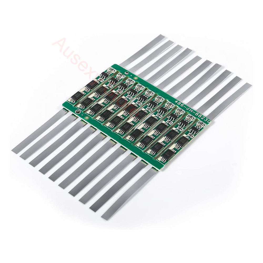 10PCS 1S 3.7V 3A/5-6A BMS Protection Board with Nickel Solder Belt for 18650 Li-ion Lithium Battery Cell Kit