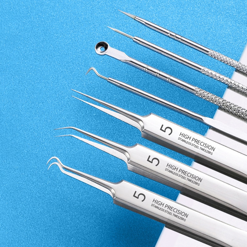 Stainless Steel Blackhead Acne Clip Pimple Remover Professional Tools Cell Clip Ultra-fine No. 5 Cell Pimples Blackhead Clip