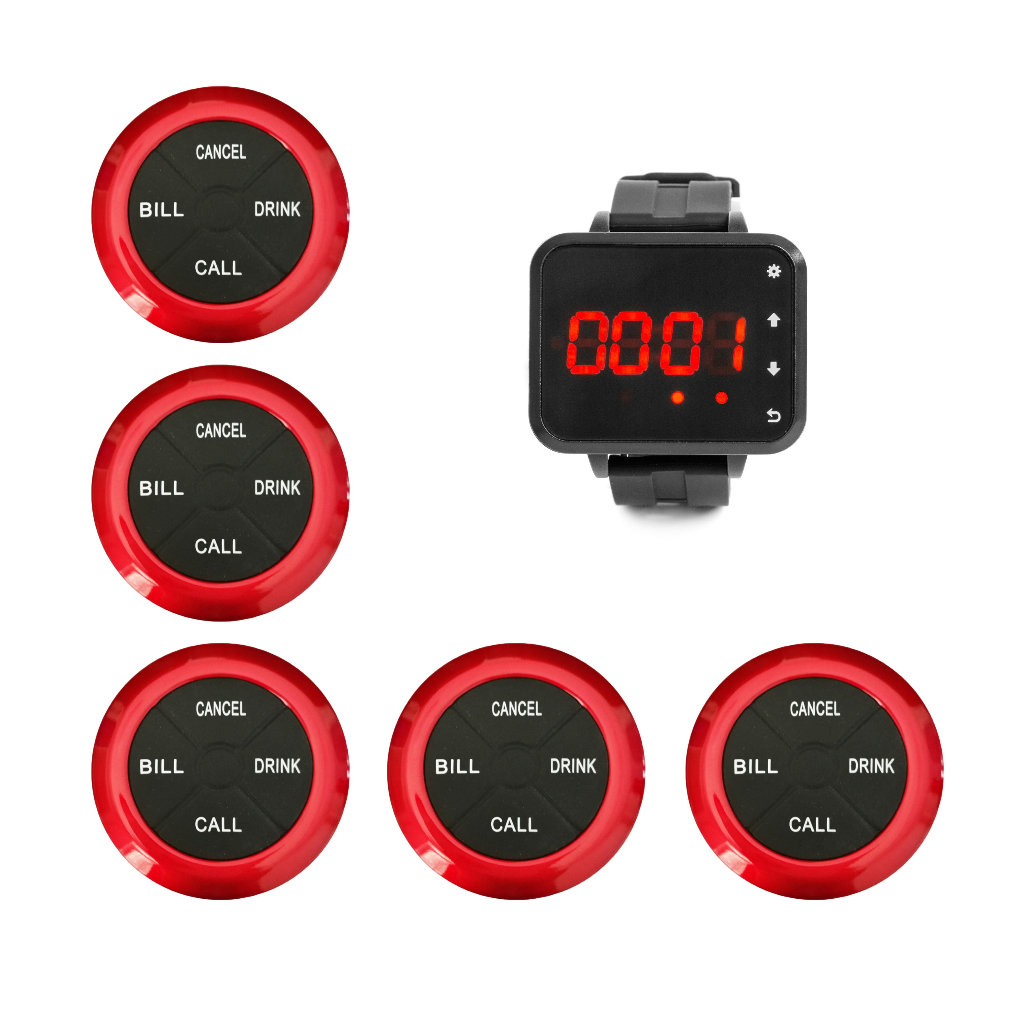 Wireless Wrist Watch Receiver Restaurant Page Fast Food Waiter Calling System 433MHz Restaurants Equipments