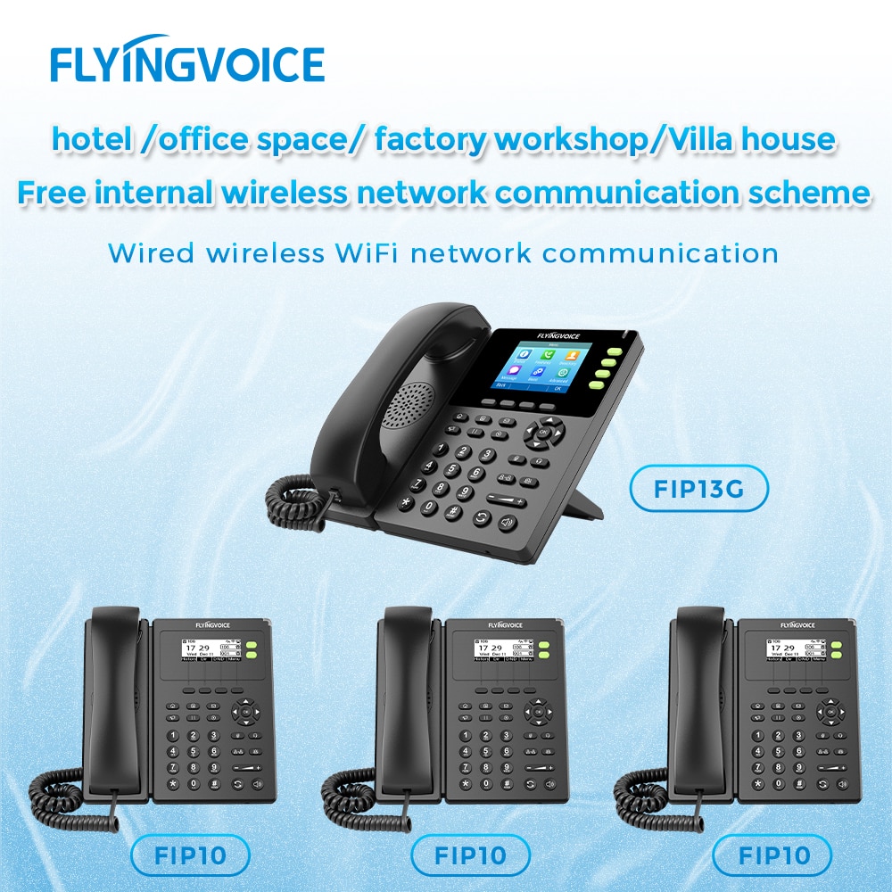 Flying Voice Wireless WiFi Communication for Internal Network of Hotel Office Factory Workshop No need Arrange Telephone Line