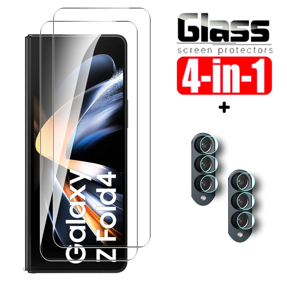4in1 Tempered Glass For Samsung Galaxy Z Fold4 5g Screen Protector For Zfold 3 Fold 4 Zfold3 Zfold4 Fold3 Glass Camera Lens Film