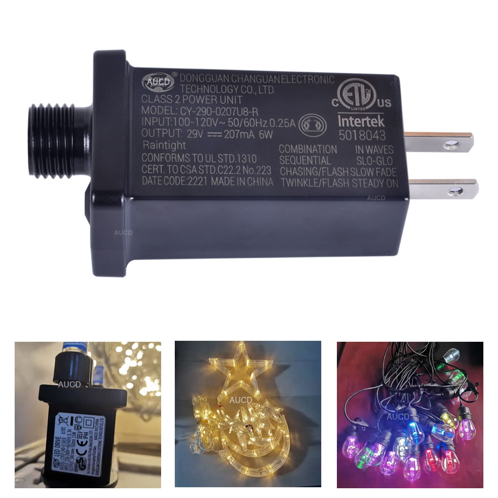 AC 110V To DC 29V 6W 8 Modes US Plug IP44 LED Driver Switch Power Adapter For Xmas Holiday Landscape Decor Wire String Lighting