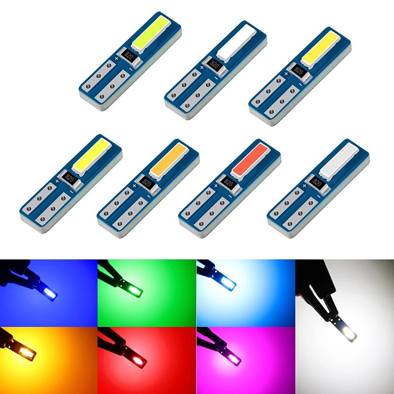 10Pcs New T5 W1.2W W3W 74 86 509T Super Bright LED Bulb Car Instrument Panel Cluster Light Auto Side Wedge Dashboard Gauge Lamp