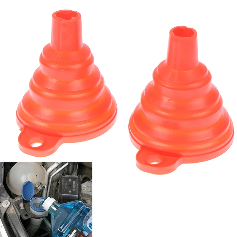 Car Auto Engine Funnel Gasoline Oil Fuel Petrol Diesel Liquid Washer Fluid Change Fill Transfer Universal Collapsible Silicone
