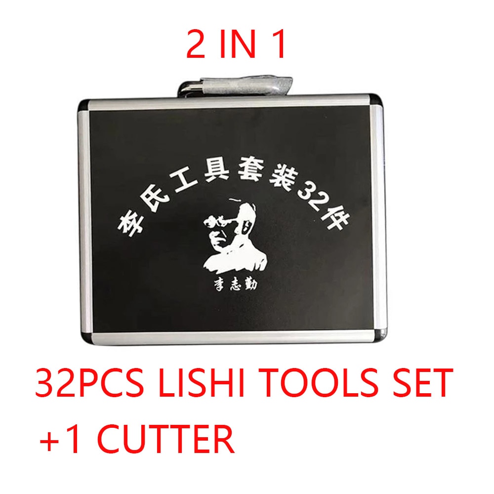 32 PCS kit original Lishi 2 in 1 tool set with cutter and manuel locksmith tools