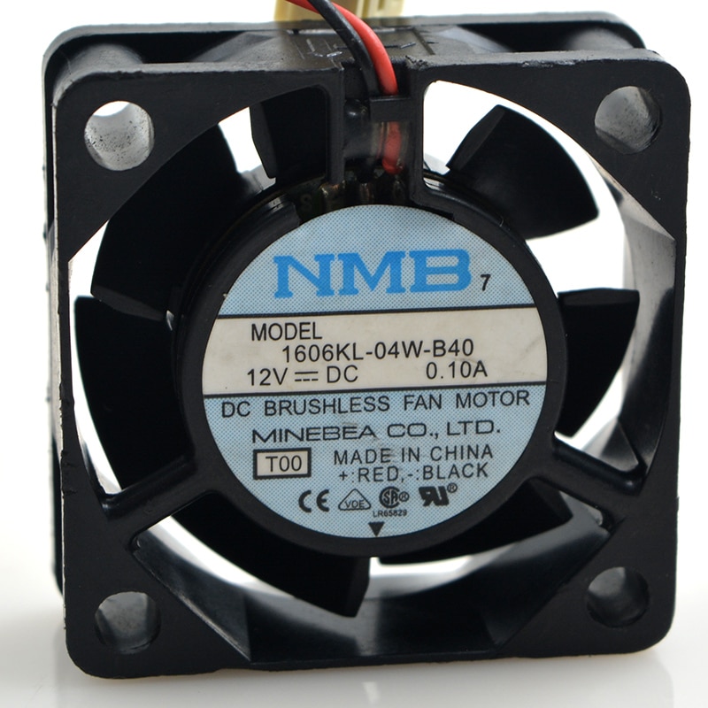 NMB1606KL-04W-B40 T00 DC 12V 0.10A 40x40x15mm 2-Wire Server Cooling Fan