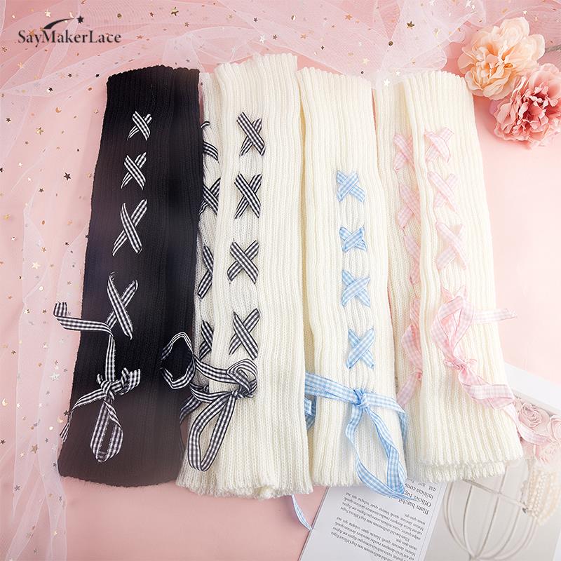 1 Pair Japanese Lolita Sweet Girl Leg Warmers Knitted Foot Cover Women Autumn Winter Leg Warmer Socks Heap Heap Sock