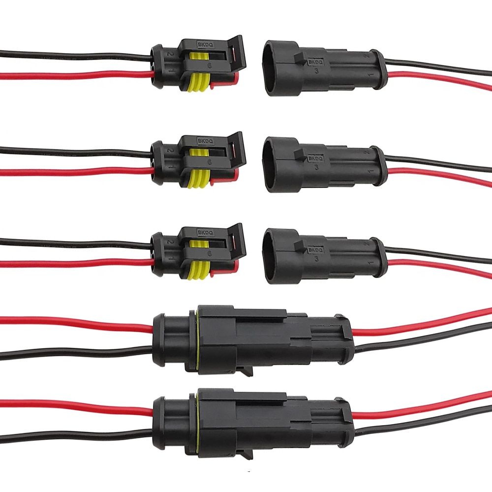 1/2/5Pair Car Auto Male Female 2 Pins Way Electrical Connector Terminal Wire Connectors Plug with Cable