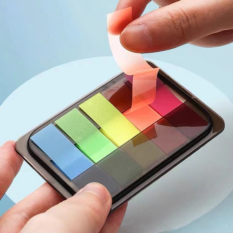 Portable Fluorescence Self Adhesive Memo Pad Sticky Note Bookmark Marker Sticker Hand-tear Note Student Stationery Office Supply