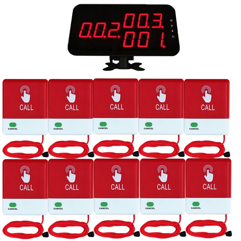 Ycall Hospital Call Button Nurse Emergency Paging System 1 Host Receiver 10 Pull Cord Bell