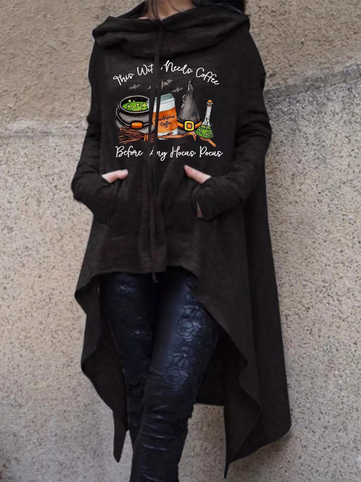 2022 Europe and the United States Halloween cape hooded dress printing fashion top men and women loose clothing hooded women&apo