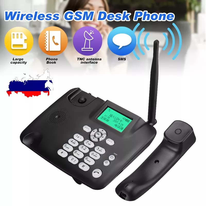 Fixed Desktop Wireless cordless Telephone 2G GSM Desk Phone SIM Card SMS Function Desktop Telephone Machine
