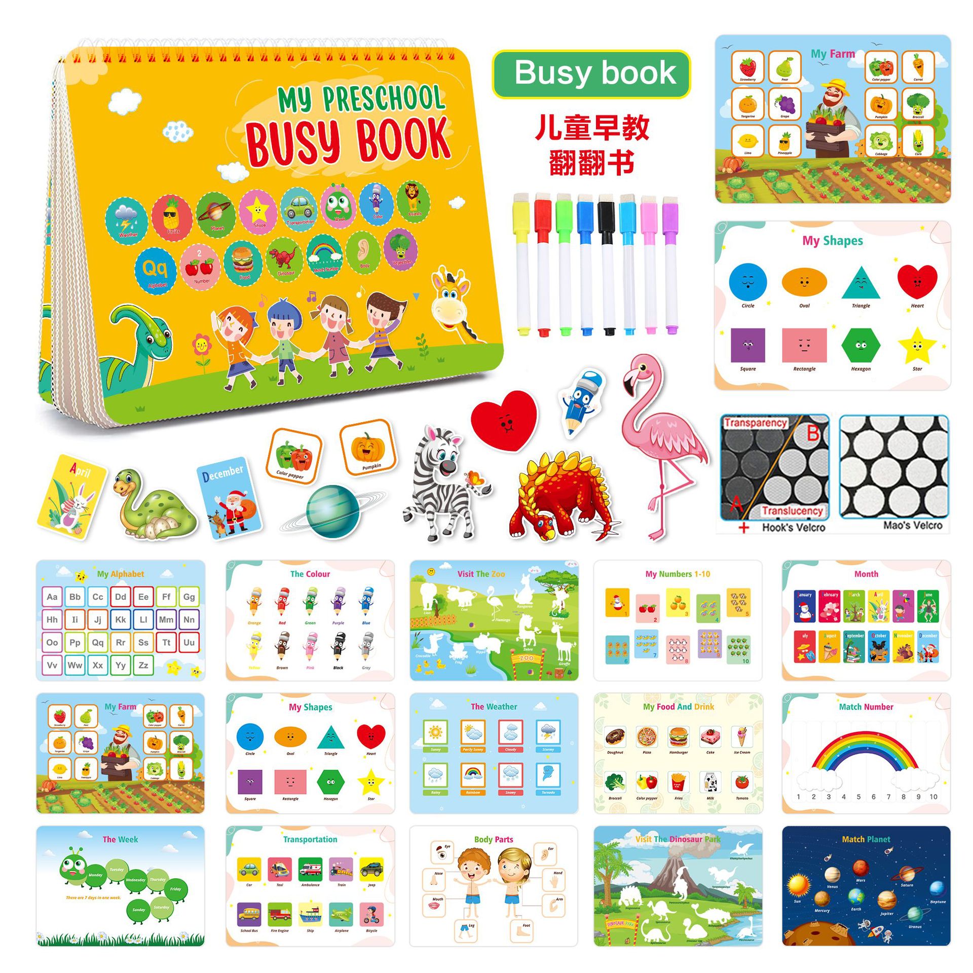 New Quiet Book Kids Busy Book Magic Sticker Repeated Sticker Book Children's Early Education Flip Book Children's Toy 