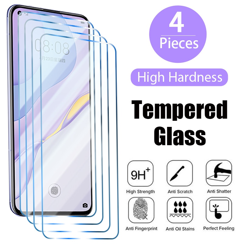 4pcs Tempered Glass for Huawei P30 40 20 Lite 5G Mate 30 20 Lite Screen Protector forHuawei P Smart Z 2019 Y7 Y6P30 lite 2021