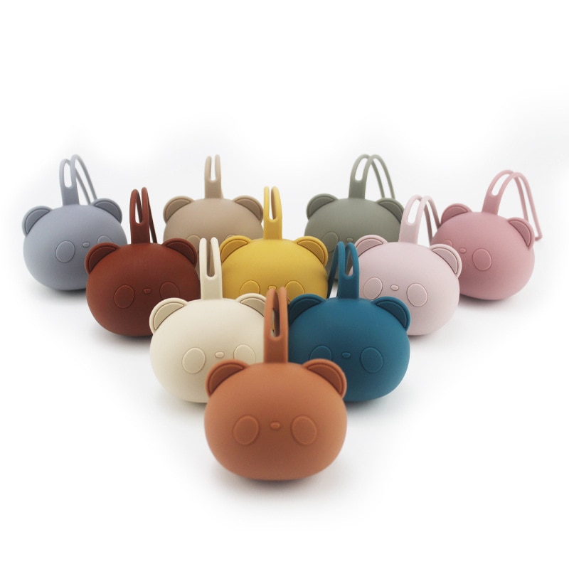 Cute Baby Silicone Pacifier Holder Newborn Portable Soother Container Case Cartoon Panda Nipple Storage Box Pouch BPA Free