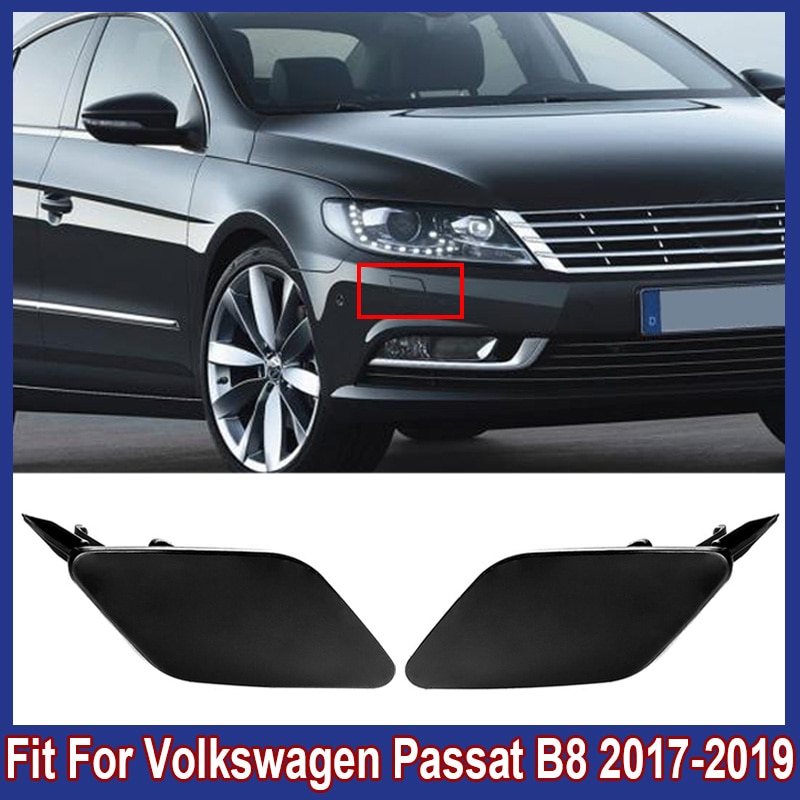 A Pair Car Headlight Spray Cover Bumper Headlight Washer Nozzle Cover For Volkswagen Passat B8 2017-2019 3G0807937A 3G0807938A