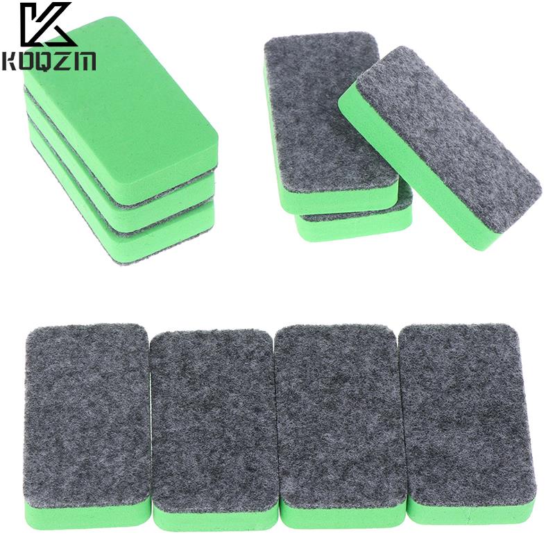 10Pcs Green+Black Mini Felt Cloth Whiteboard Dry Eraser Erase Pen Board Kid Marker School Office Home