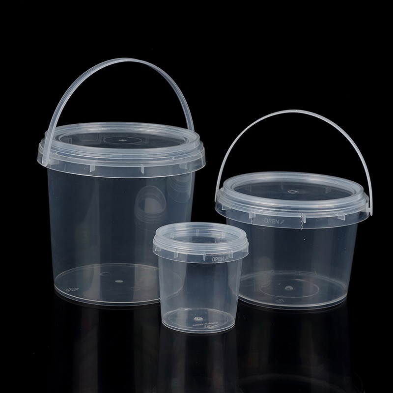 2PCS Food Grade plastic Bucket with Lid and Handle Leakproof Storage container