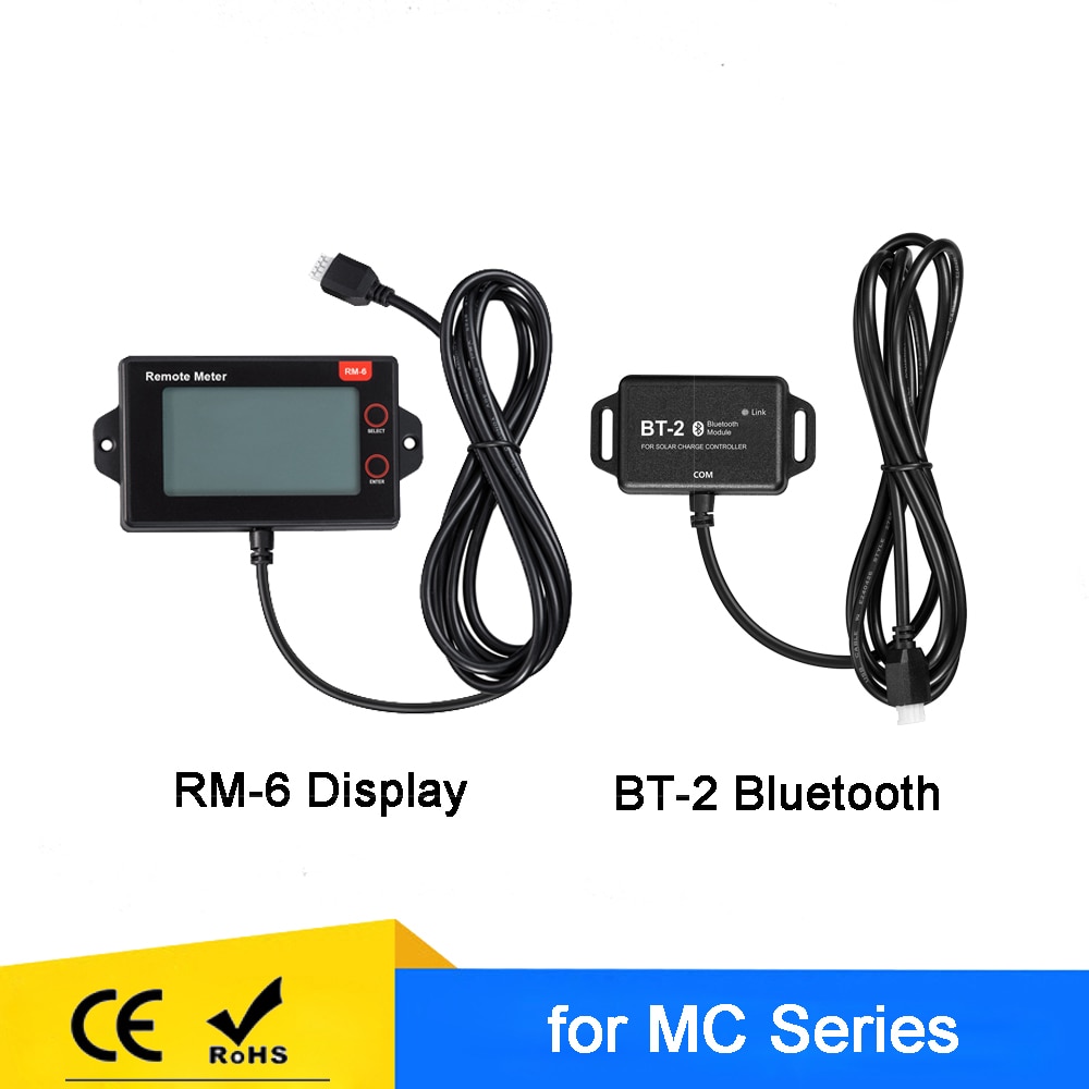 SRNE Solar Controller MC Series RM-6 LCD Display and BT-2 extend bluetooth Adapter for mobile phone app MC Series
