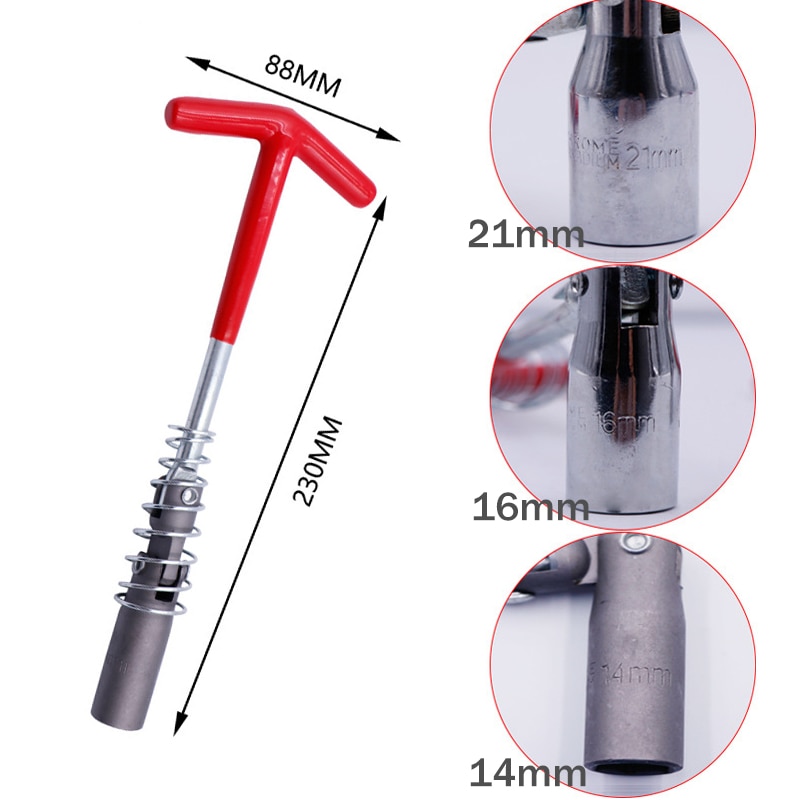 Universal 14mm 16mm 21mm Spark Plug Removal Tool Wrench 360 Degree Spark Plug Removal Socket Wrench Auto Repair Tool