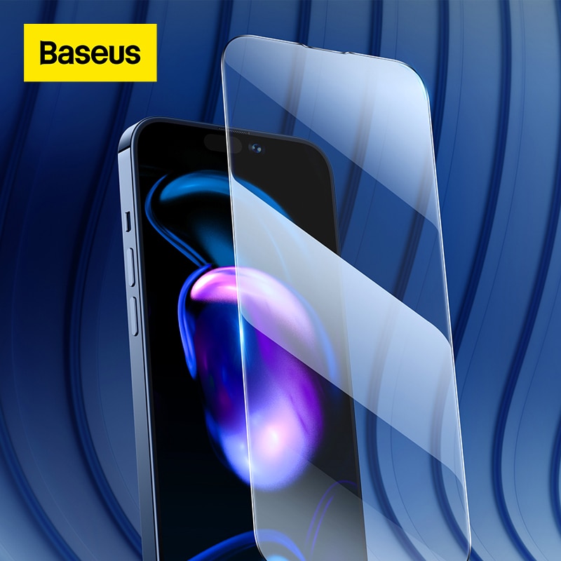 Baseus 2pcs All-glass Tempered Glass Film Screen Protector for iPhone 14 13 Pro Max Anti-blue/Anti-peeping Protective Glass Film