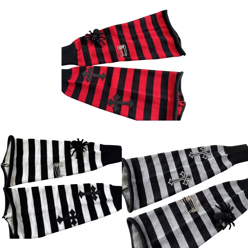 Women's 80s Party Dance Legwarmers Cross Striped Leg Warmers for Autumn Winter
