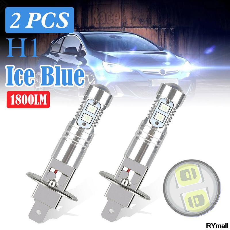 1 Pair H1 LED Auto Headlight Bulbs 1800LM 8000K Ice Blue Super Bright Car Headlights Vehicle Lamp Car Lights Accessories Hotsale