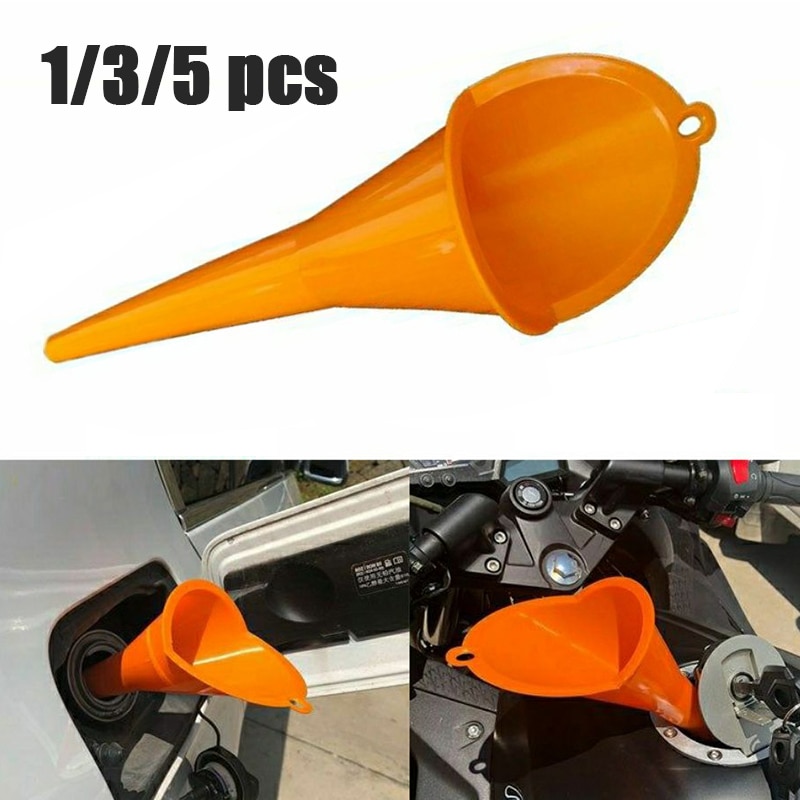 Car Long Stem Funnel Anti-splash Plastic Funnel Motorcycle Refueling Tools Gasoline Oil Fuel Filling Tools Auto Car Accessories