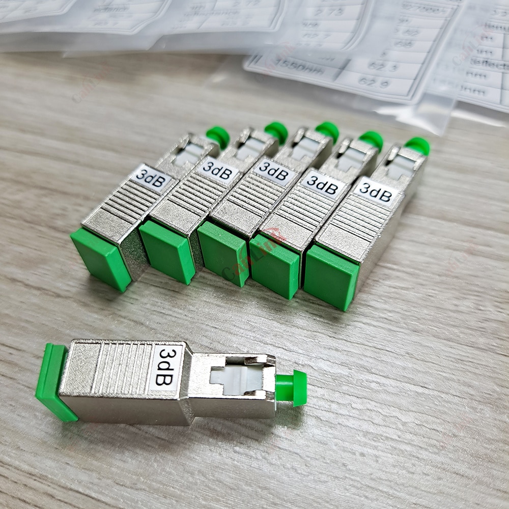 High New Optical Fiber Connector SC/APC Female-SC/APC Male Fiber Adapter Single Mode / Multimode Adapter 1-10dB Atteenuator