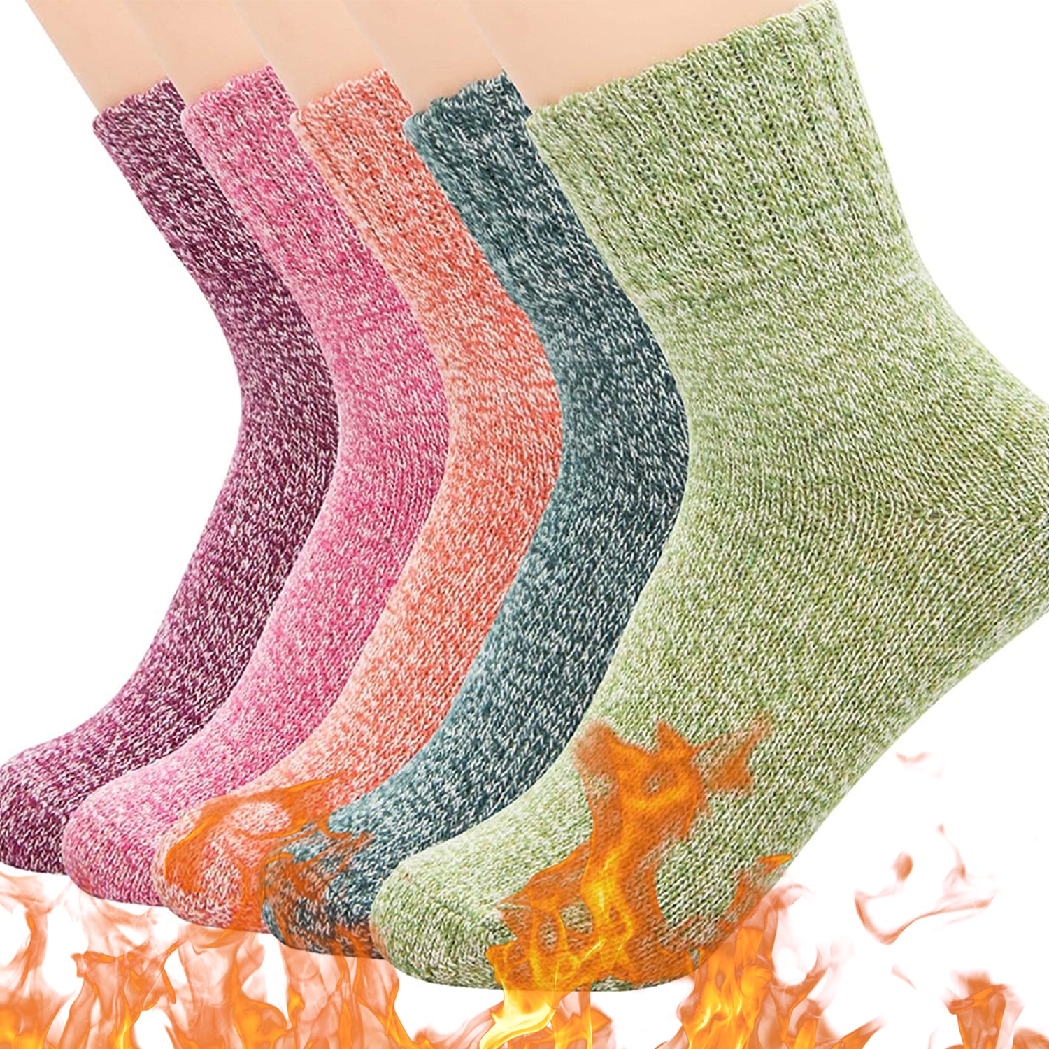 Breathable Thick Thermal Wool Socks Winter Warm Merino Wool Cashmere Solid High Quality Socks Women Cotton Casual Thicker Sock