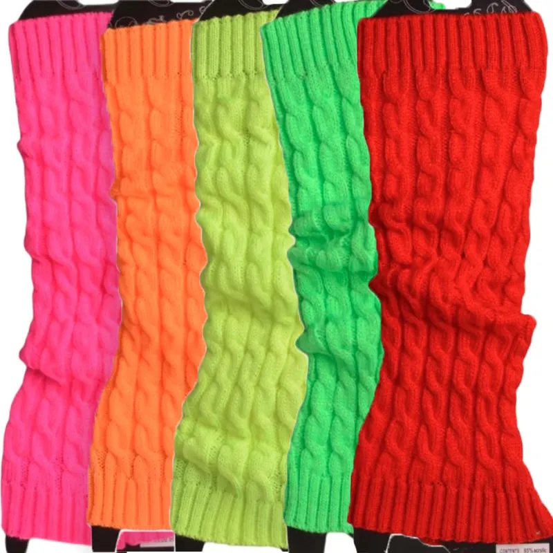 Autumn Winter Women's Lolita Socks Leg Warmers Ball Knitted Long Knee Foot Cover Pile Pile Socks Ladies Girls Leg Warmer So