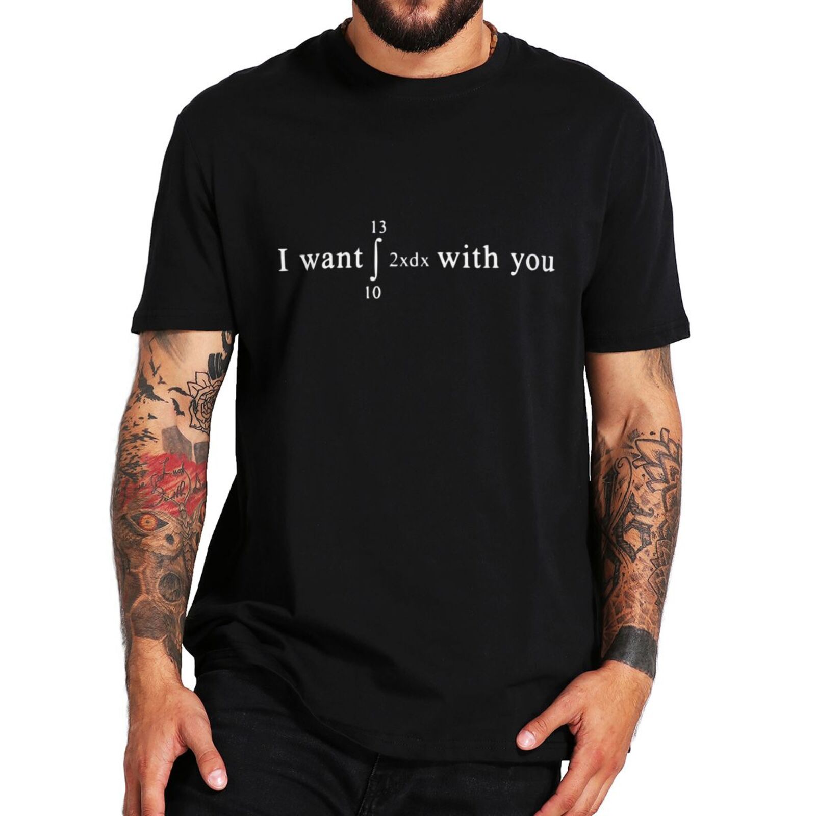 Funny I Want With You T-shirt Adult Jokes Math Puns Geek Nerd Y2k Tops Casual Summer 100% Cotton Unisex Soft T Shirts EU Size