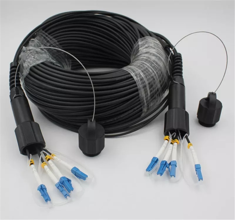 80mtr 4 cores Outdoor TPU LC-LC Fiber optic Patch cord 5mm waterproof SM LSZH Armored CPRI cable Singlemode FTTH FTTA jumper 80m