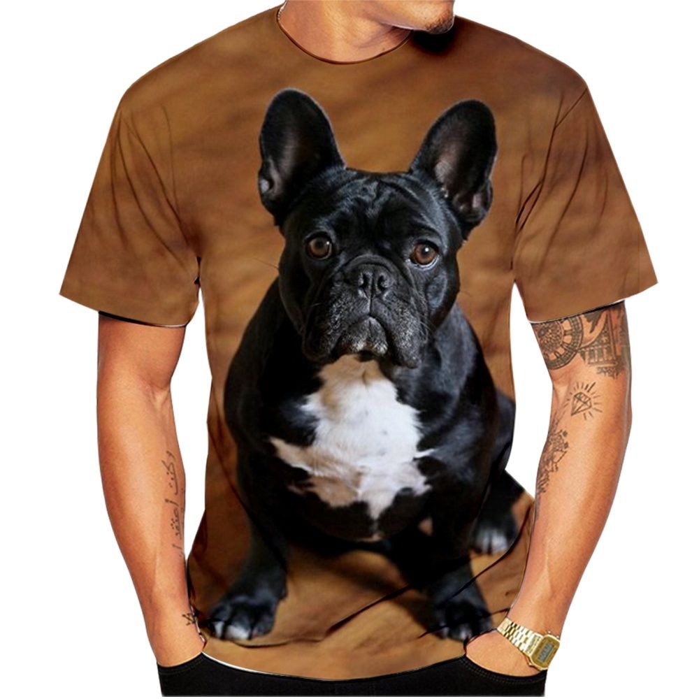 2022 New French Bulldog 3D Printing T-Shirt Men's Women's Trend Casual Summer Tops