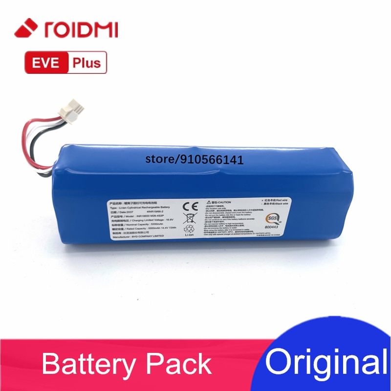 5200mAh Li-ion Roidmi EVE Plus sdj01rm Battery for Roidmi Robot Vacuum Cleaner Roidmi Accessories Spare Parts Charging Battery